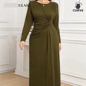 Olive Green Maxi/Wrap Dress